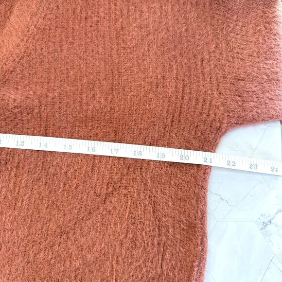 The Commons Cozy Soft Fuzzy Womens Large Rust Button Up Cardigan Sweater in EUC - Picture 5 of 10